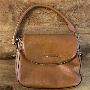 Poppy & peonies Tan Leather Women's Bag